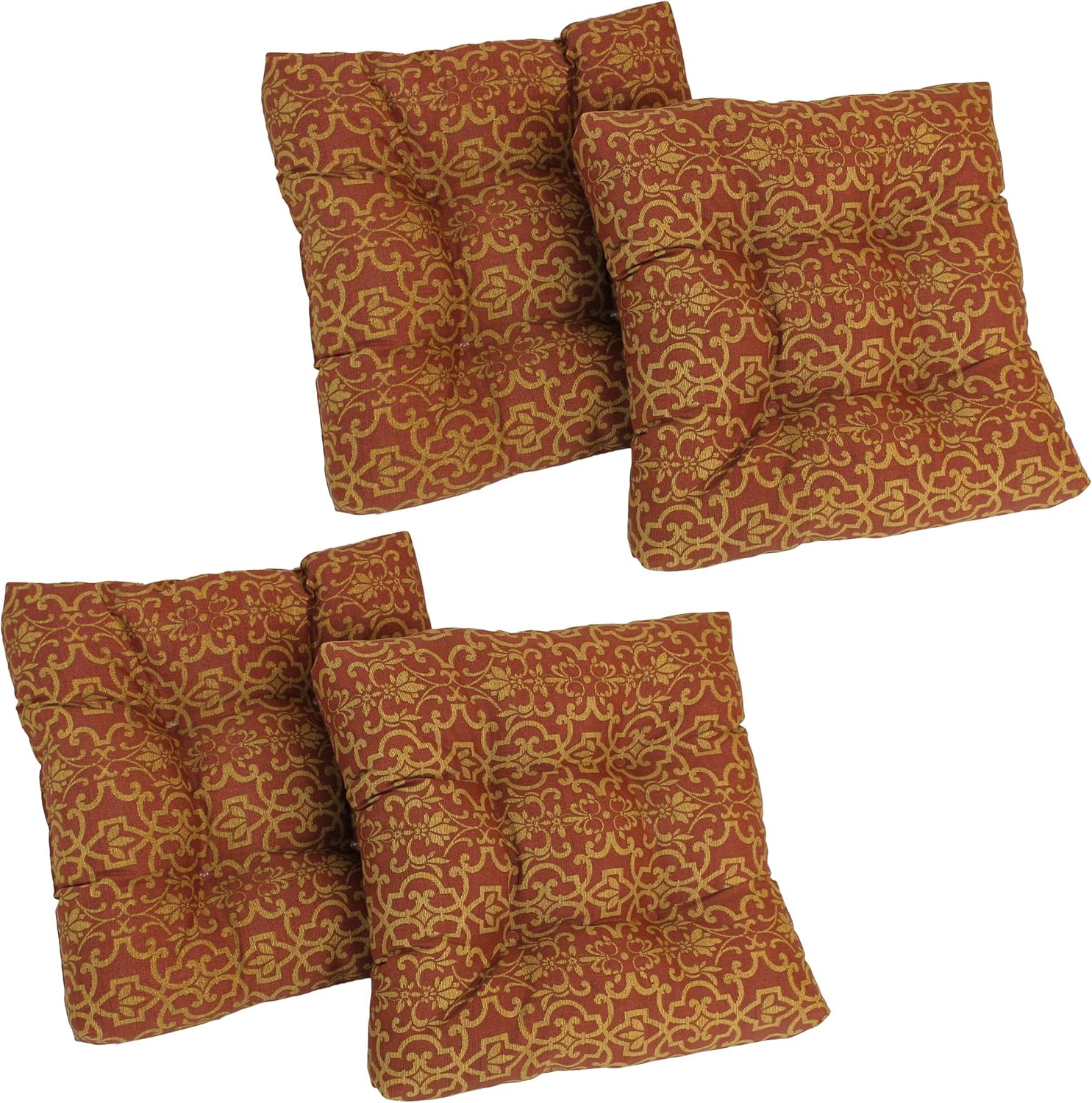 Blazing Needles Outdoor 19-inch Square Chair Cushion, Luxury Azure 4 Count