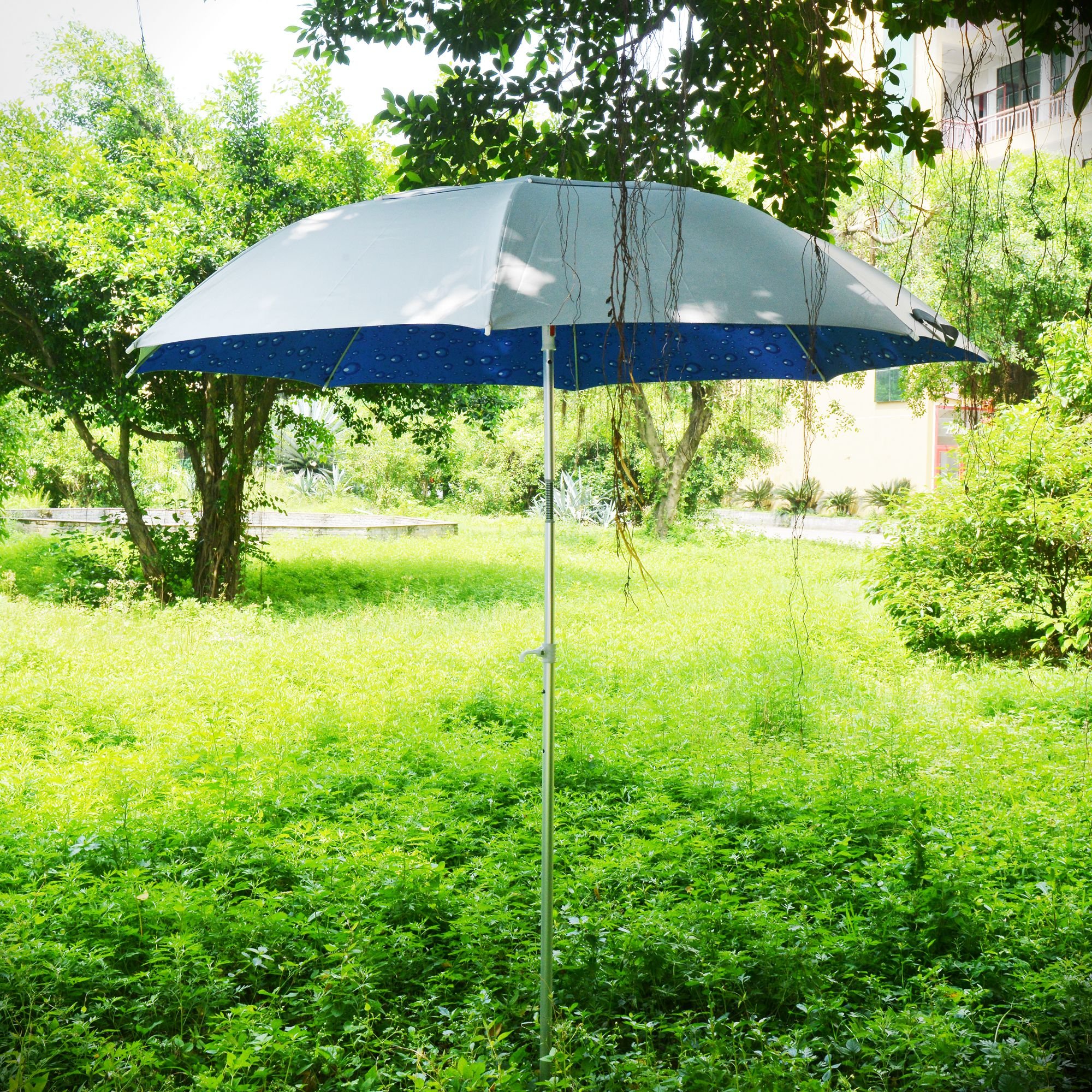 Dayiss® Parasol wędkarski, 2,0 m, super lekki aluminiowy stelaż – składany w różnych pozycjach, parasol wędkarski