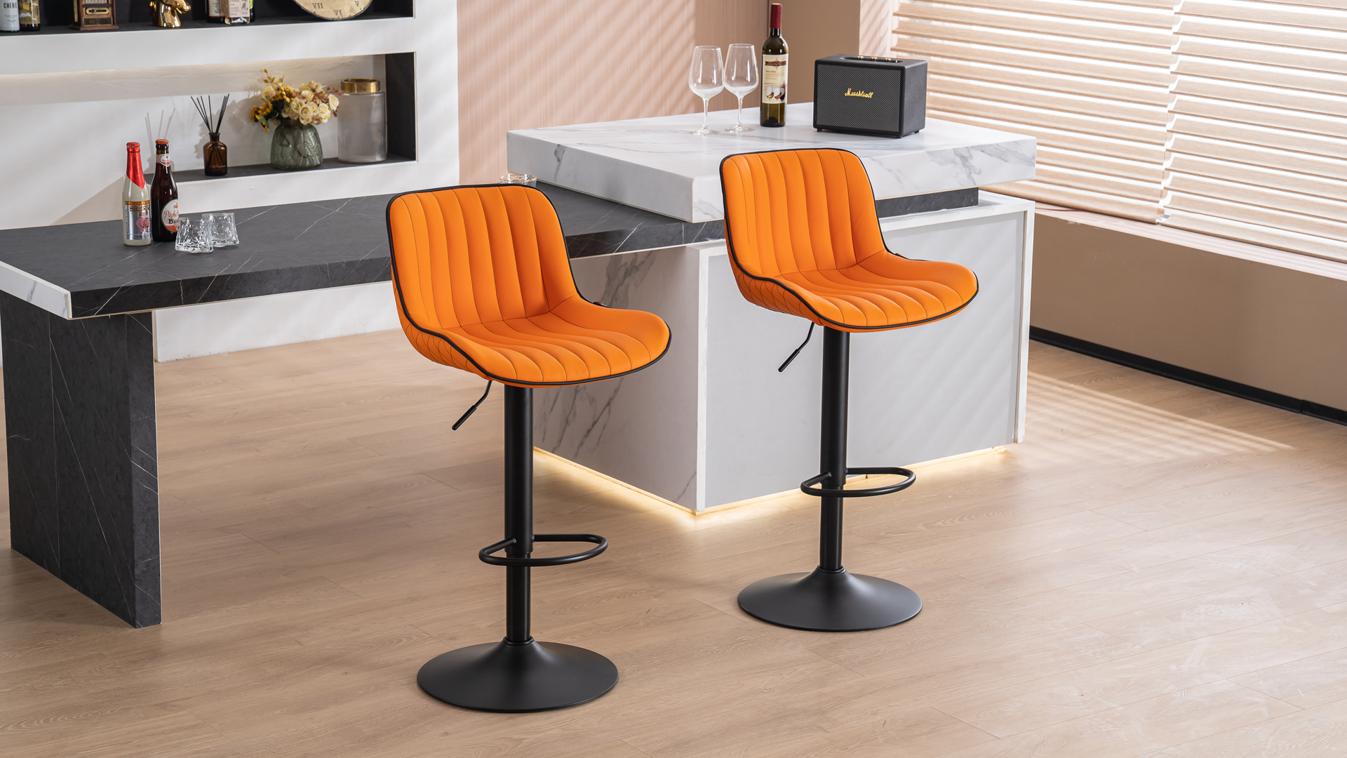 Amazon｜YOUNUOKE カウンターチェア 2脚セット 回転 昇降 バーチェア  