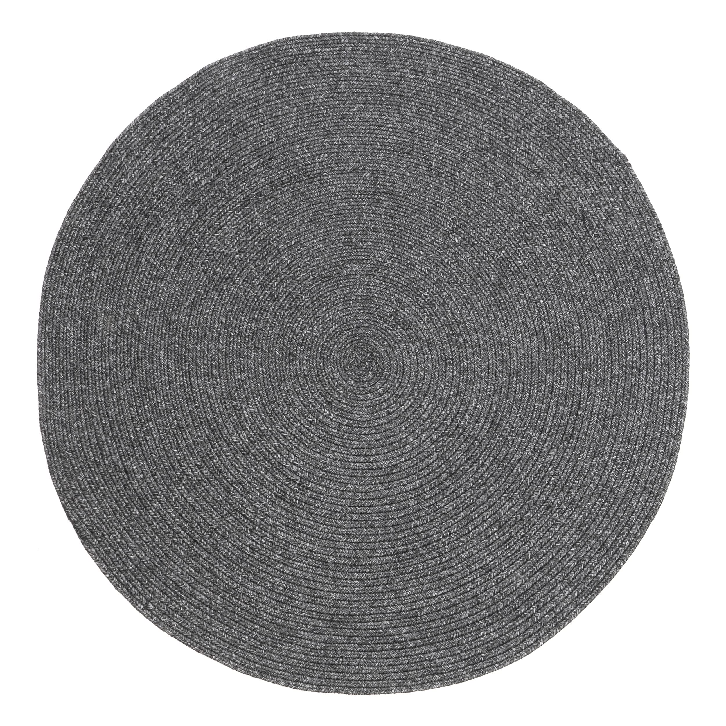 nuLOOM Wynn Braided Indoor/Outdoor Area Rug, 5' Round, Charcoal