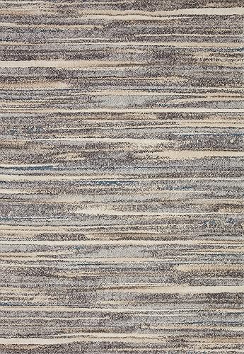 Miniatura 8 de Loloi Theory THY-03 - Alfombra oriental natural y gris, 2.8in x 7.1in