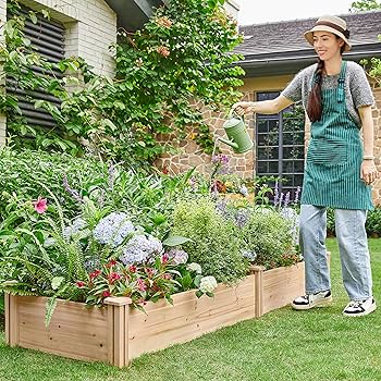 Amazon.com: Yaheetech 8×2ft Wooden Horticulture Raised
