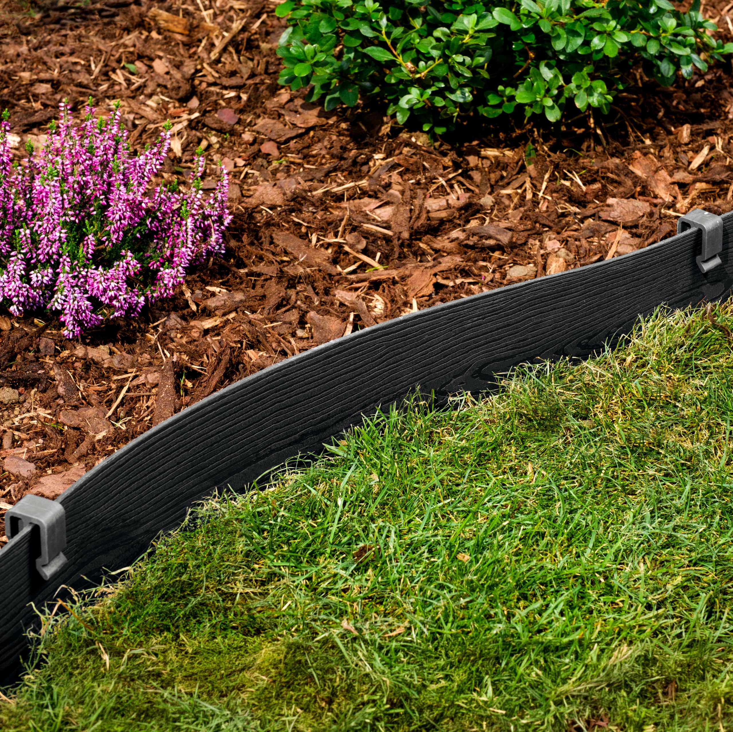 Lot de 40 Piquets d'ancrage en Plastique pour Bordure de Jardin 24,5 cm - Piquets de Jardin Robustes, Noir