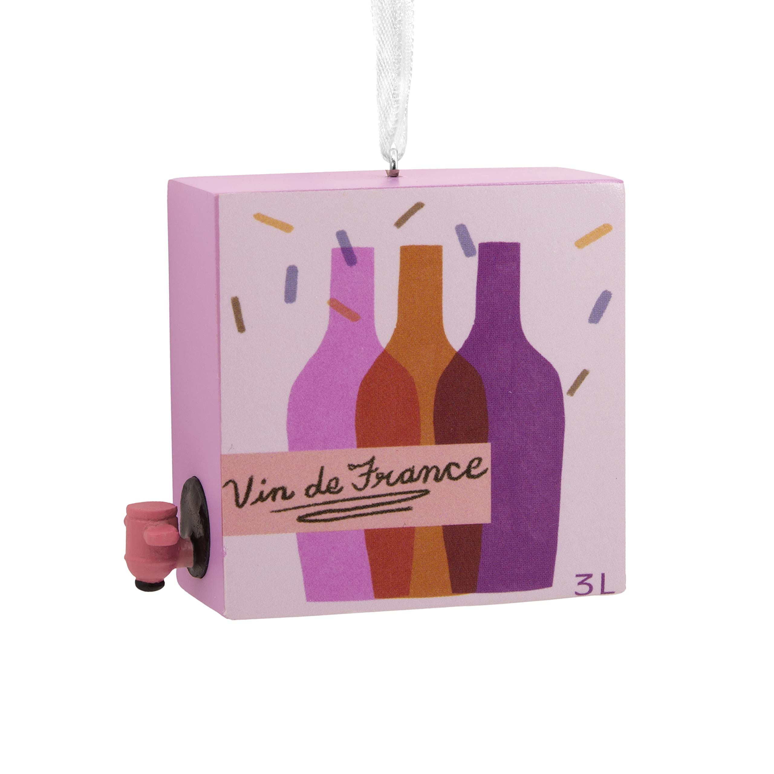 Hallmark Resin Figural Boxed Wine Boxed Wine Christmas Ornament