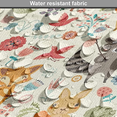 Vista 821 de Lunarable The Yard, tela azul real de The Yard, patrón de cerámica inspirado en el Medio Oriente estilo marroquí, estampado oriental, tela de satén