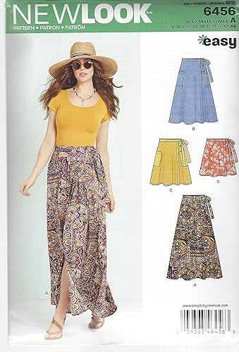 NEW LOOK Patrones Faldas cruzadas fáciles de Misses en cuatro longitudes A (6-8-10-12-14-16-18) 6456