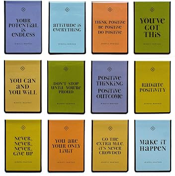 Inspirational Magnetic Bookmarks #4 12 Pack Motivational Mantra & Affirmation Quotes for Women, Teachers, Students & Book Lovers Positive Gifts for Journals & Planners