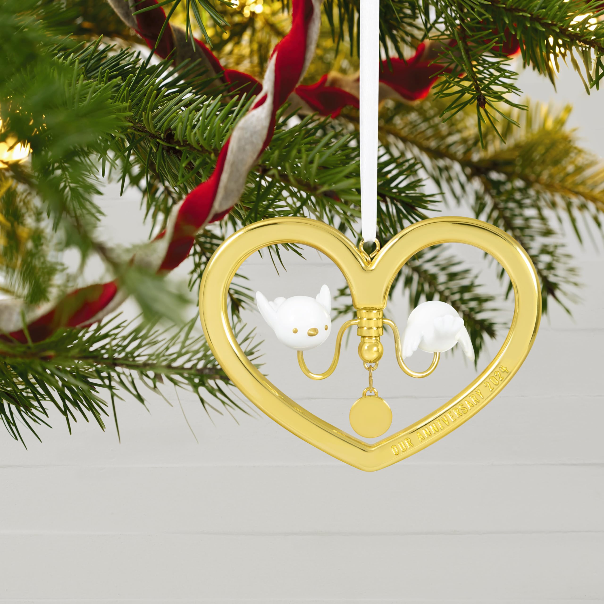 Ornement De Noël Hallmark Keepsake Our Anniversary 2024, En Métal Doré, Neuf En Boîte