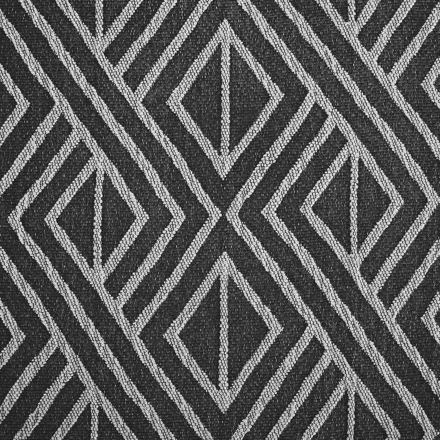 Scott Living Gresham Geometric Total Blackout Grommet Curtain Panel, 52" x 84", Black