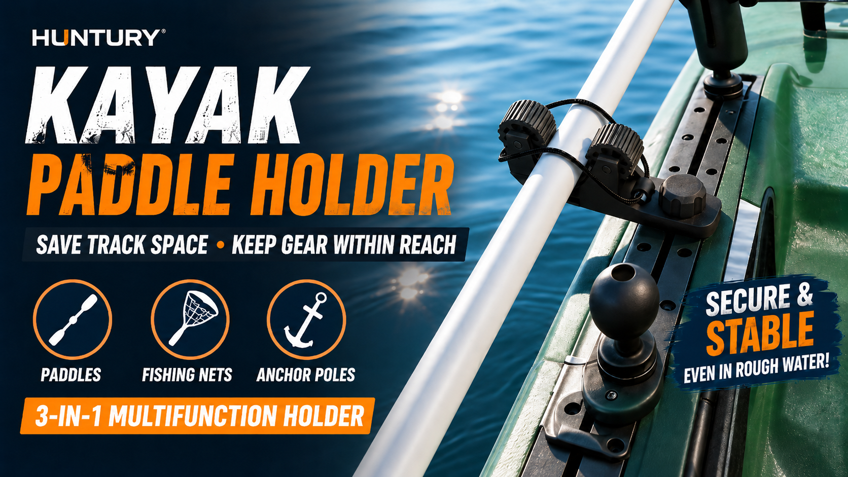 amazon fishing kayak pole Amazon.com: Huntury Kayak Track Paddle Holder, Save Kayak Track Space,  Secure/Remove Paddles Fishing Nets and Fishing Poles, Track Mount  Accessories : Sports & Outdoors