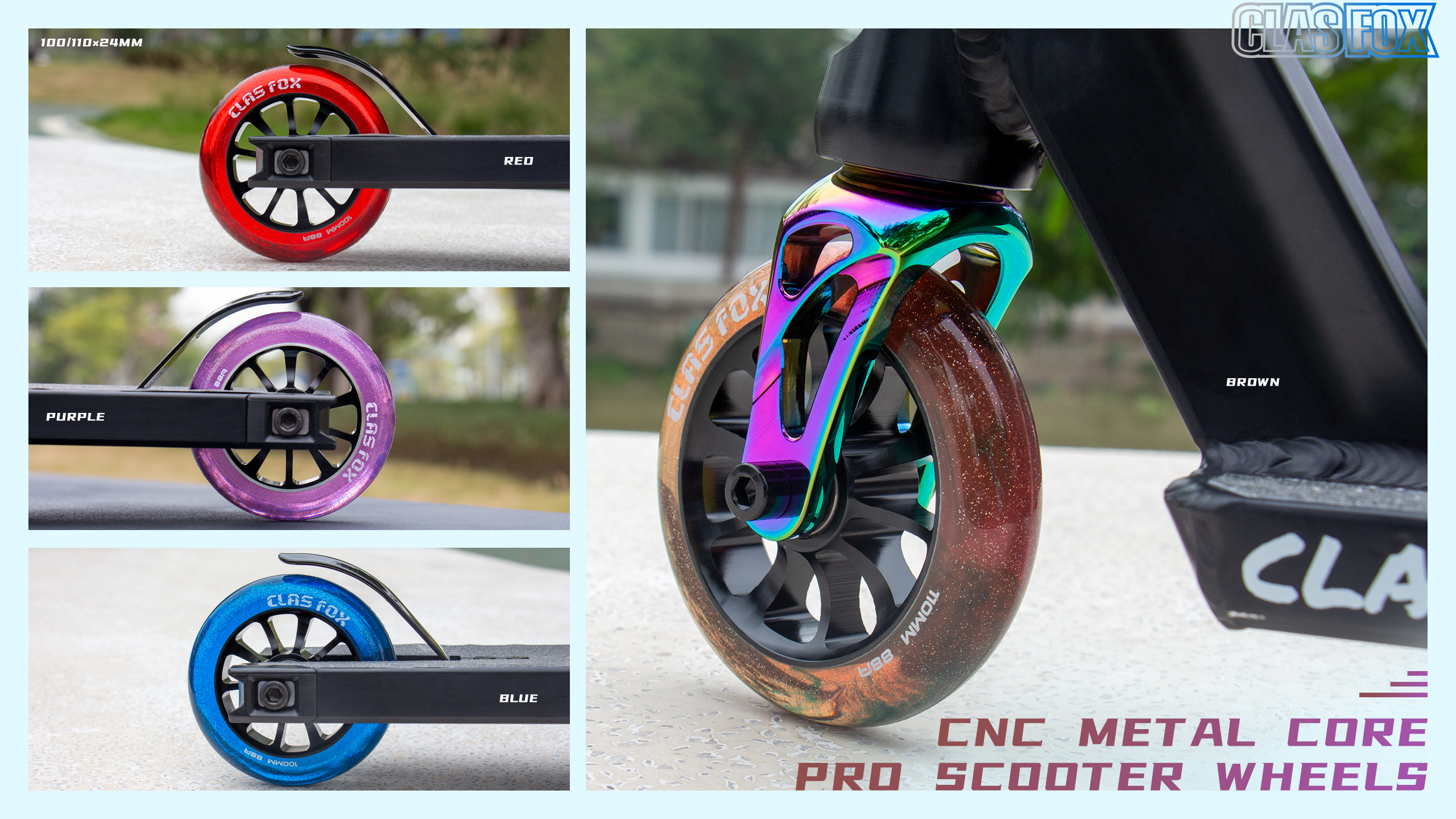 Amazon.com: CLAS FOX Pro Scooter Wheels 110mm Transparent Sparkle