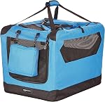 Amazon Basics Porte-câble pliant de qualité supérieure Portable Soft Pet Crate Carrier Kennel - 66.0cm x 45.7cm x 45.7cm, bleu