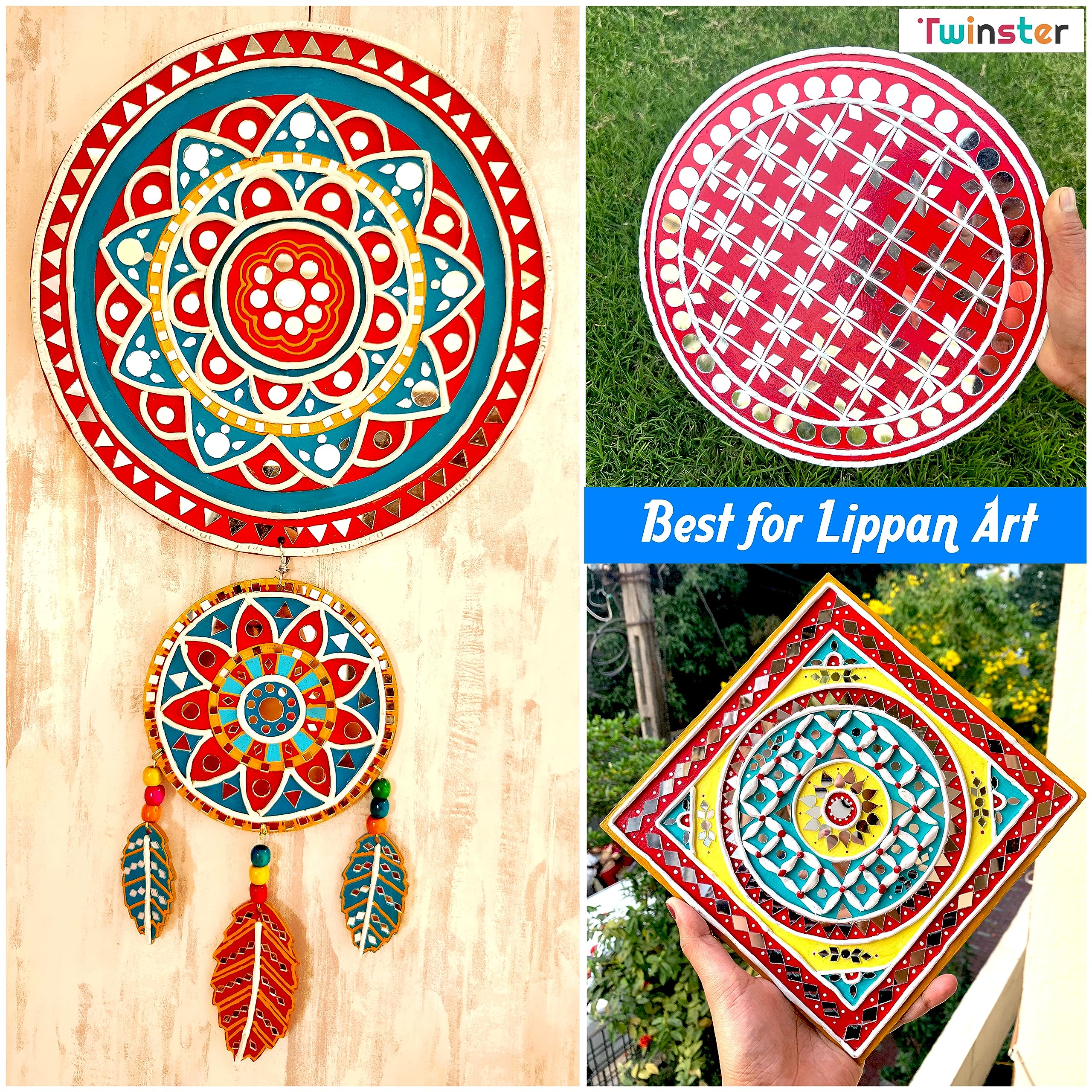 Twinster Mirrors for Craft Work (6 Different Shapes, 900 Total Pieces) Lippan Art Craft Materials Kit Decorative Mirrors DIY Best Kit 2