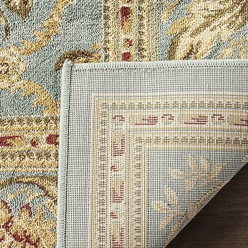 Miniatura 5 de SAFAVIEH Lyndhurst Collection - Alfombra de área de 6 pies 7 pulgadas x 9 pies 6 pulgadas, azul y azul, diseño tradicional de enrejado floral, no