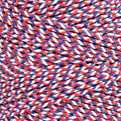 Miniatura 2 de W. Rose RO687 Super Tough - Línea de nailon trenzado profesional, 685 pies, blancoazulrojo