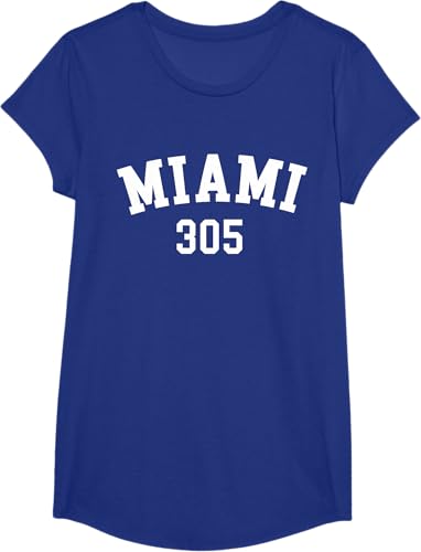 Miniatura 88 de Miami 305 USA American College Font T-Shirt Negro,Azul Marino,Azul Pastel,Arándano,Rojo,Plateado,Hierba,Verde Kelly,Marrón,Verde Oliva,Jaspeado