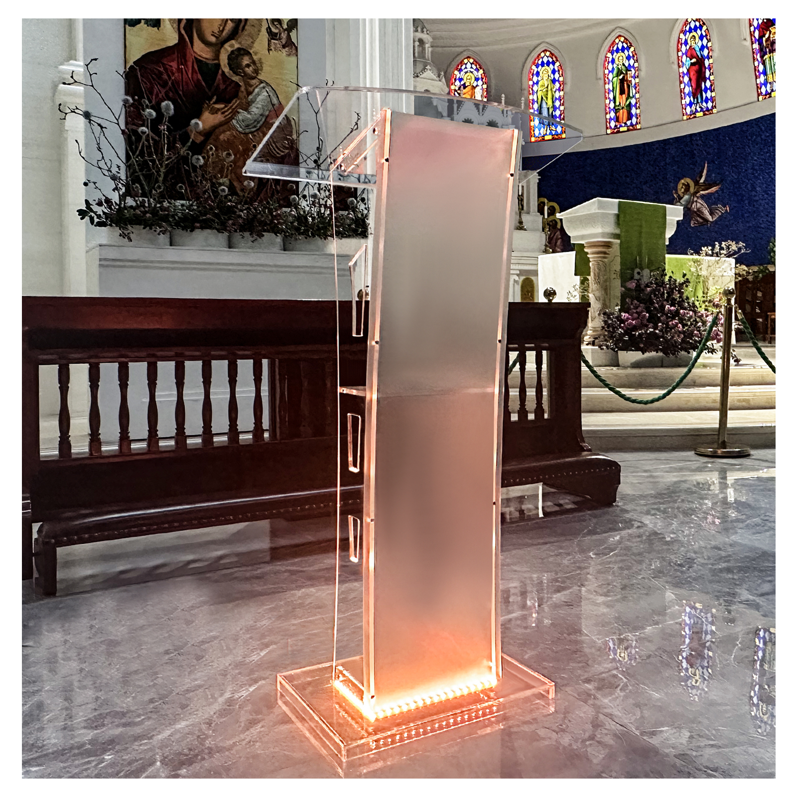 Vakiorn Acrylic Clear Podium Stand, 43" Pulpit For Churches With 15 ...