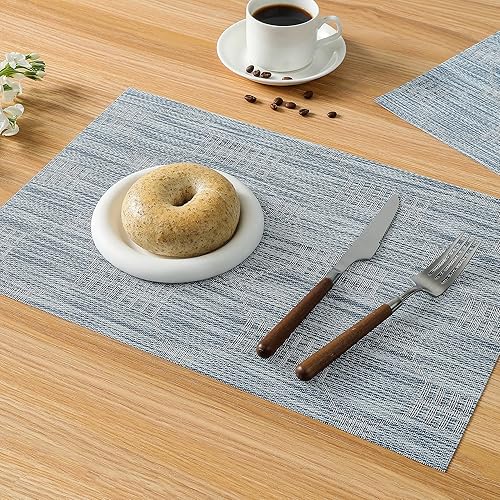 Miniatura 214 de Leetaltree - Manteles individuales, resistentes al calor, antideslizantes, para mesa de comedor, lavables, duraderos, tejido de PVC