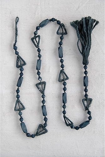 Miniatura 3 de Creative Co-Op Guirnalda de madera de yute con cuentas de paulownia de 72 pulgadas, color negro