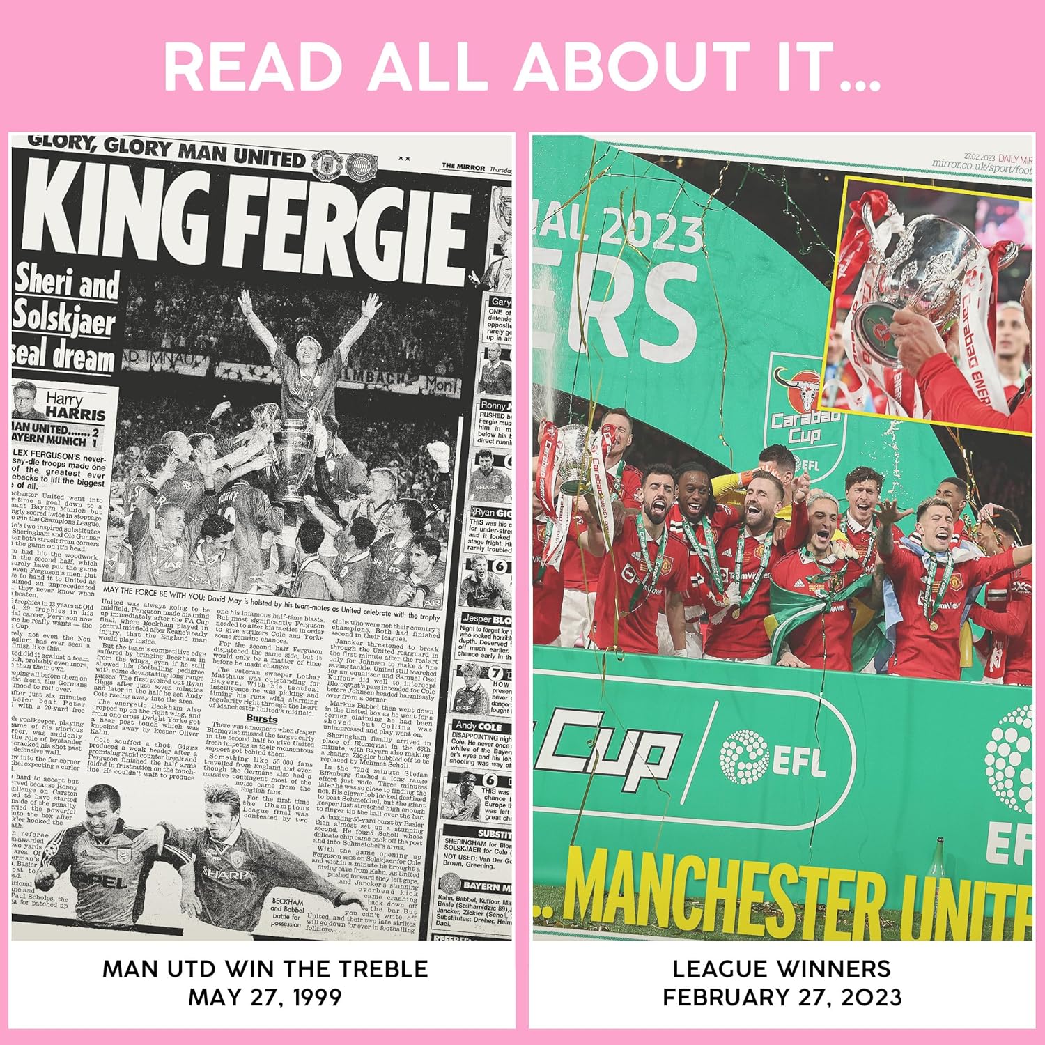 Soccer - UK Sporting History Told Through Archive Newspaper Coverage - Sporting Fan Gift - UK Football History - Add a Name Gold Embossed for Free -