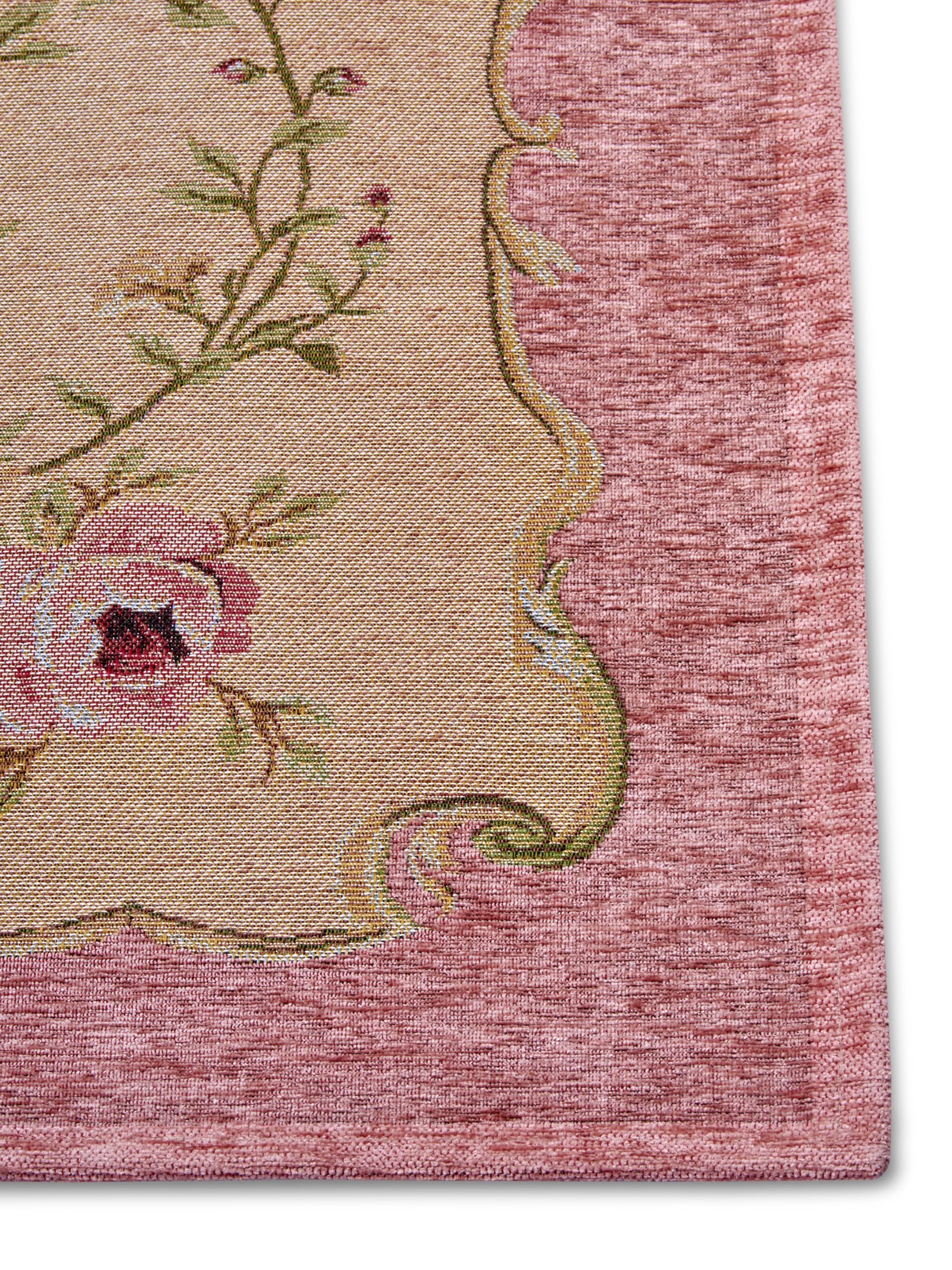 Hanse Home Asmaa Design - Tapis Oriental - Tissé à Plat - Motif Floral Vintage - Dessous antidérapant - Tissé de qualité supérieure - pour Salon, Chambre à Coucher, Salle à Manger, Couloir - Rose