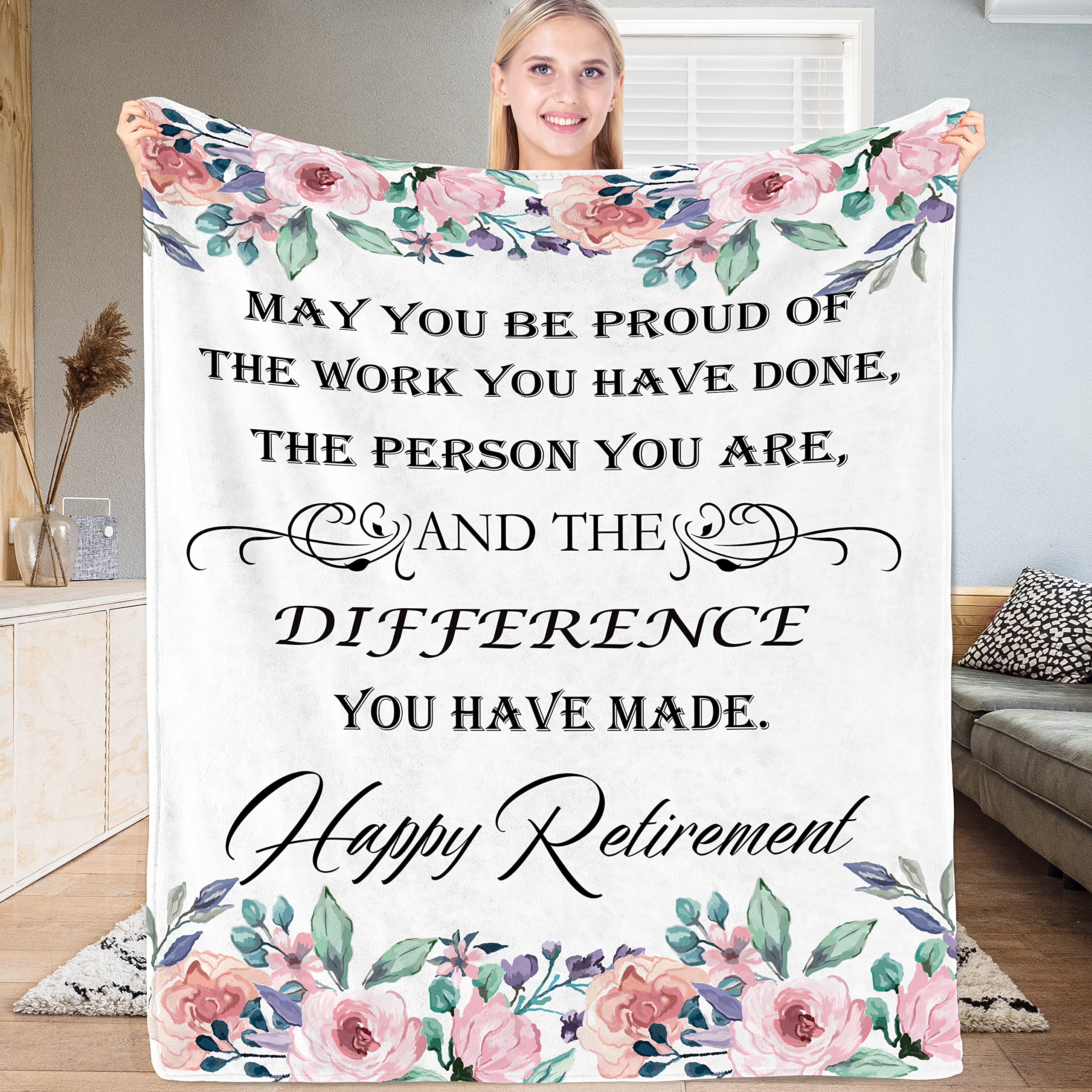 ValporiaRetirement Gifts for Women 2023 Coworker Retirement Gifts for Nurses Retirement Blanket