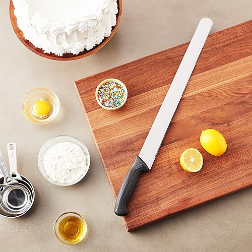 Miniatura 83 de Mercer Culinary - Millennia - M23880 - Cuchillo para pan, con mango negro y borde ondulado curvo, 10 pulgadas