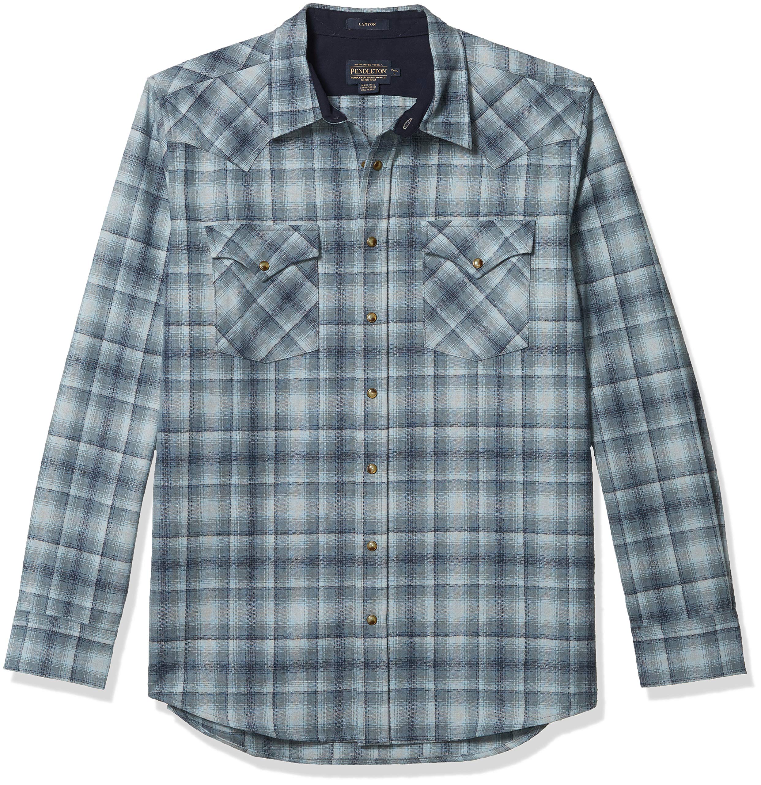 Pendleton Men's Long Sleeve Snap Front Classic Fit Canyon Wool Shirt