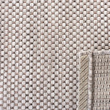 SAFAVIEH Washable Rug Outdoor Courtyard Collection - 8' x 10', Beige & Brown, Non-Shedding & Easy Cleaning, Ideal for Patio, Backyard, Mudroom, DIning Space (CY8521-36312)