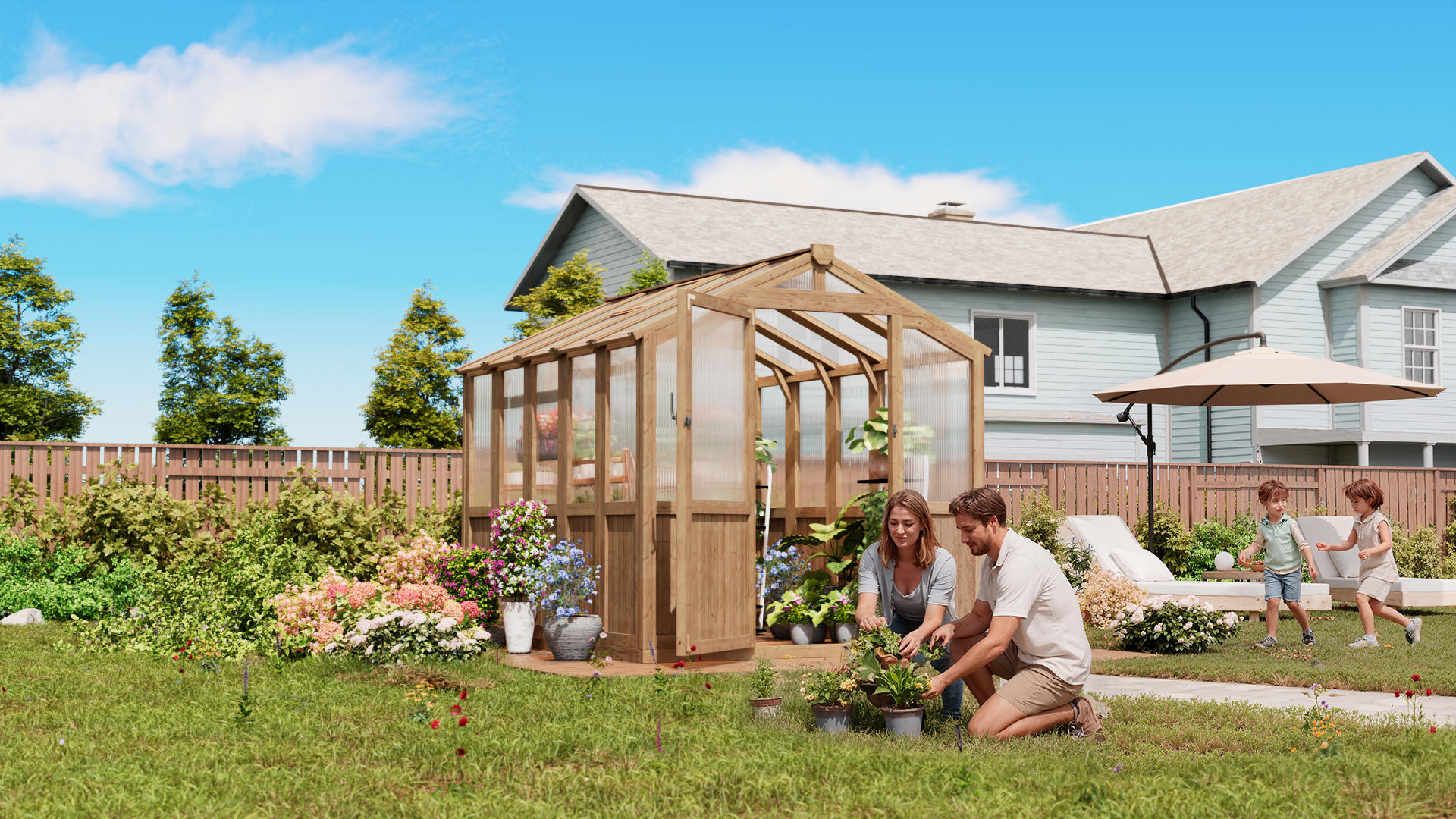 Amazon.com : CDCASA 8x6 FT Wooden Greenhouse for Outdoor, Easy