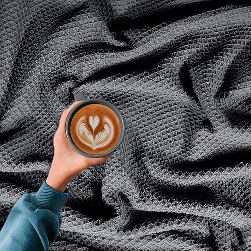 Miniatura 3 de Bed Bath & Home - Manta de 100% algodón, ligera y transpirable, buena para todas las estaciones, suave y acogedora.