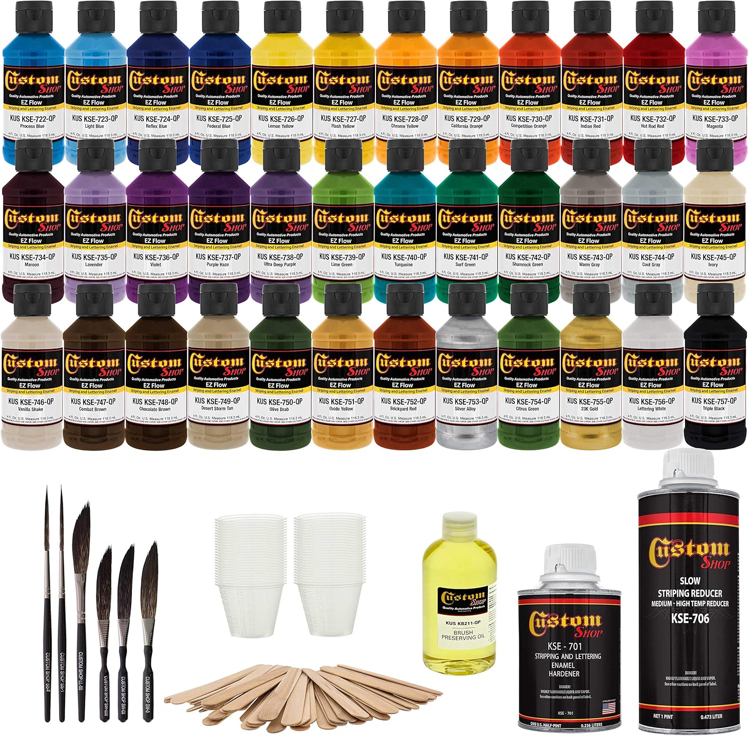 Custom Shop Lettering Enamel/Pinstripe 36 Paint Colors