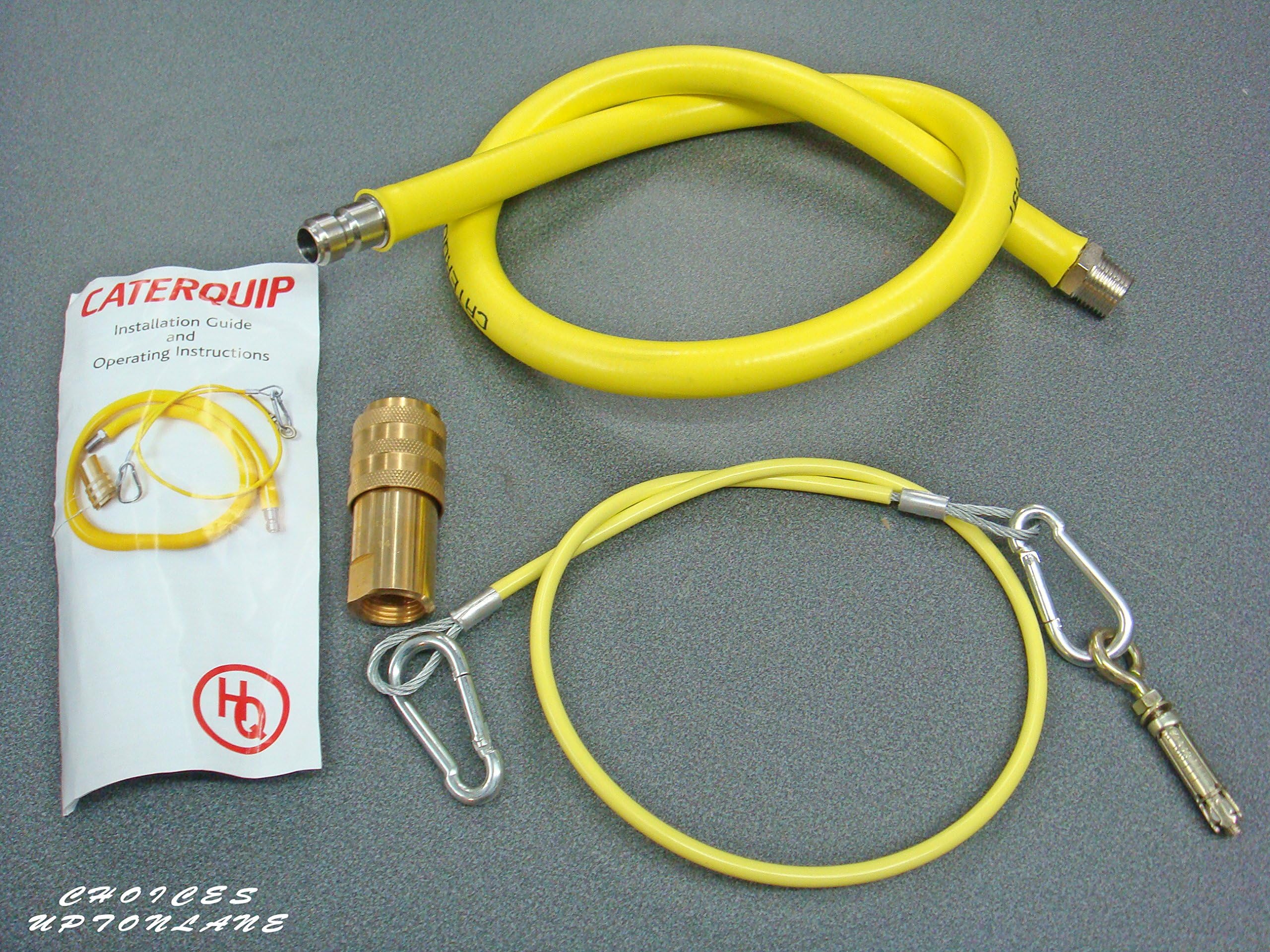 "CATERHOSE" - GAS / LPG Catering Hose - 1/2" 1000mm With Exclusive Quick Release Brass Coupler and Restraining String Suitable for Pizza Oven / Clay Oven / Tandoor / Donner Kebab / Commercial Cooker / Charcoal Grill or Hot Plate Machine