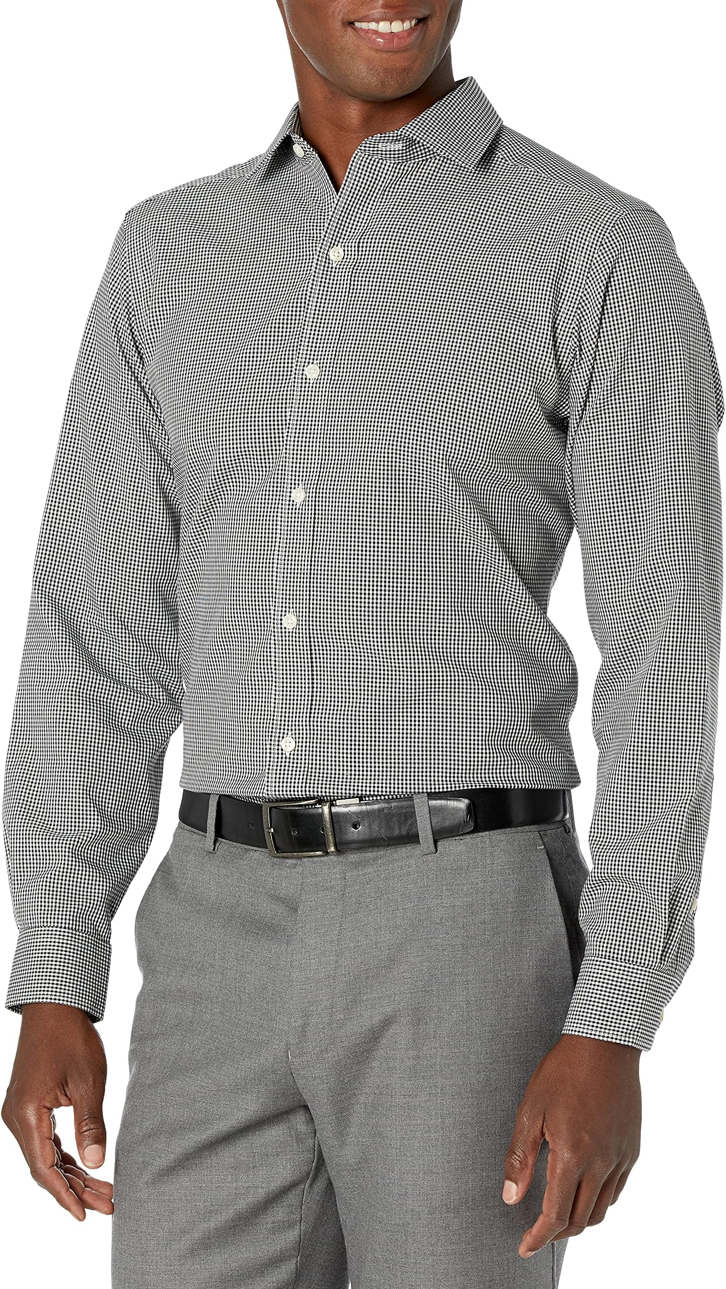 Buttoned Down Men's Tailored Fit Spread Collar Pattern Dress Shirt