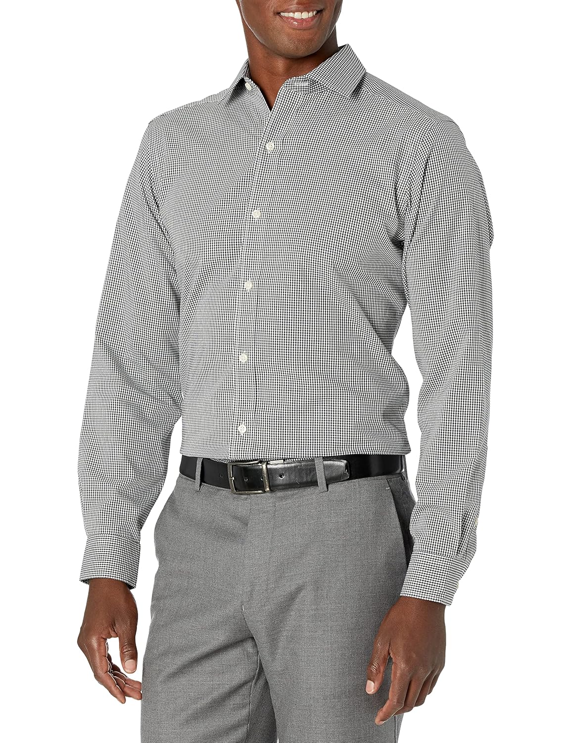 Buttoned Down Mens Tailored Fit Spread-Collar Pattern Non-Iron Dress Shirt Shirt Blue Brown Check 19 5 Neck 38