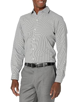 Buttoned Down Mens Tailored Fit Spread-Collar Pattern Non-Iron Dress Shirt Shirt Blue Brown Check 19 5 Neck 38