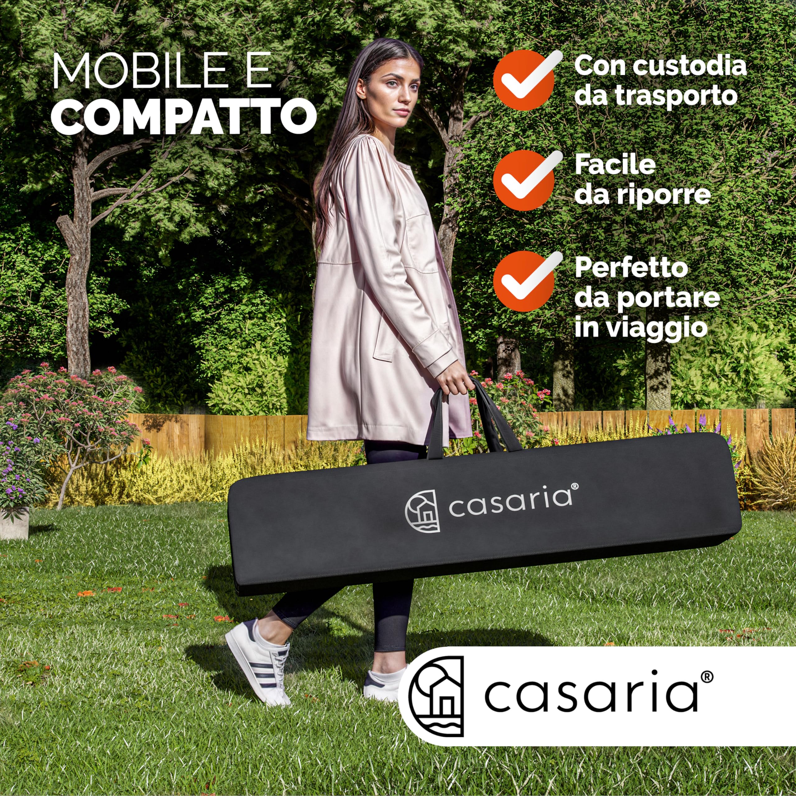 CASARIA® Gazebo da Giardino Capri 3x3m Pop-Up Protezione 50+ Impermiabile Tenda a Fisarmonica Verde