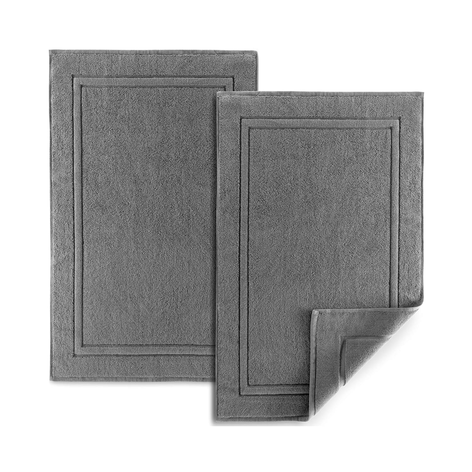 ALIBI Bath Mat Floor Towel Set 2 Pack of Super Soft Absorbent Luxury Cotton Towels Hotel Spa Shower