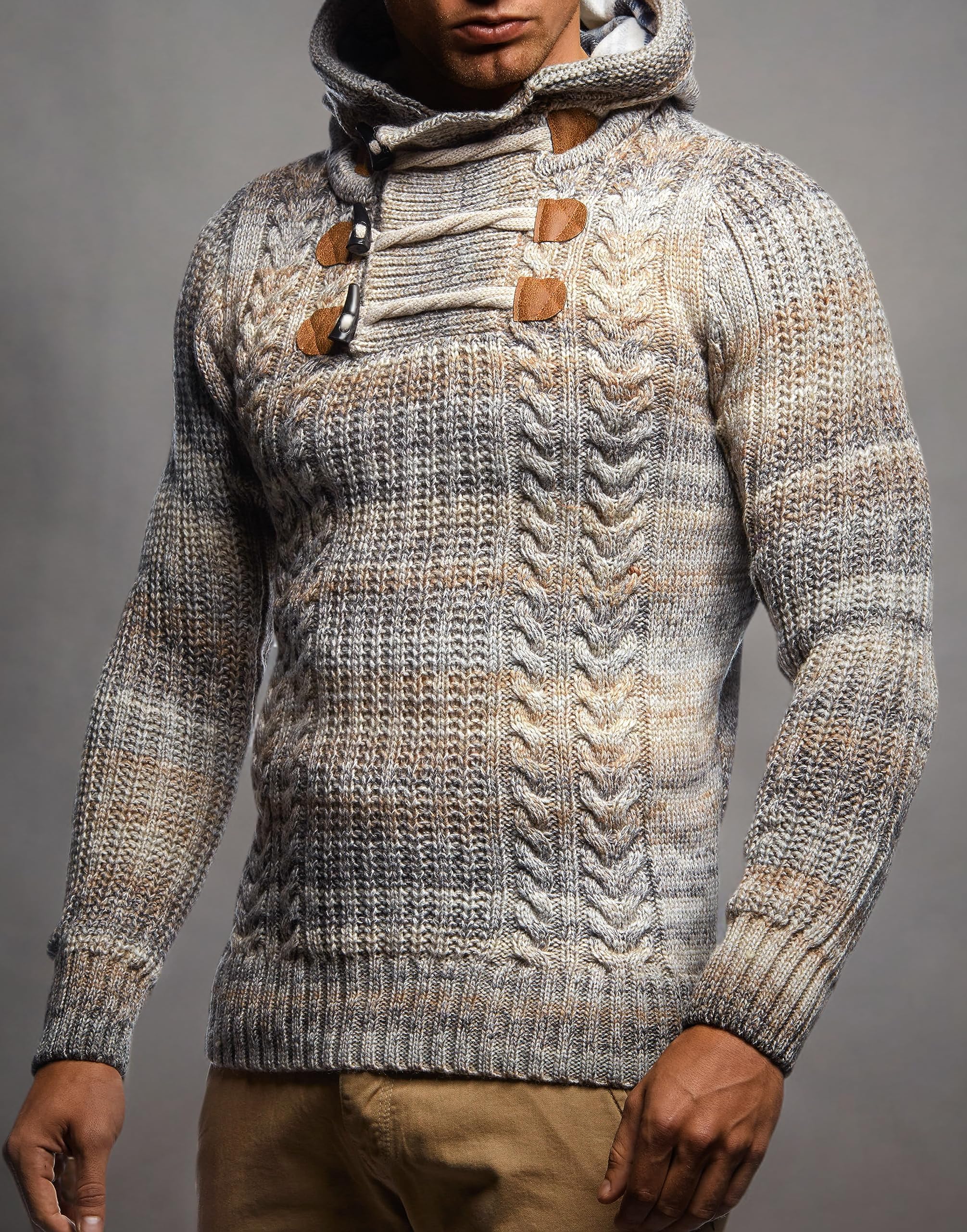 Leif Nelson LN6004 Pull-Over tricoté à Grosses Mailles pour Homme