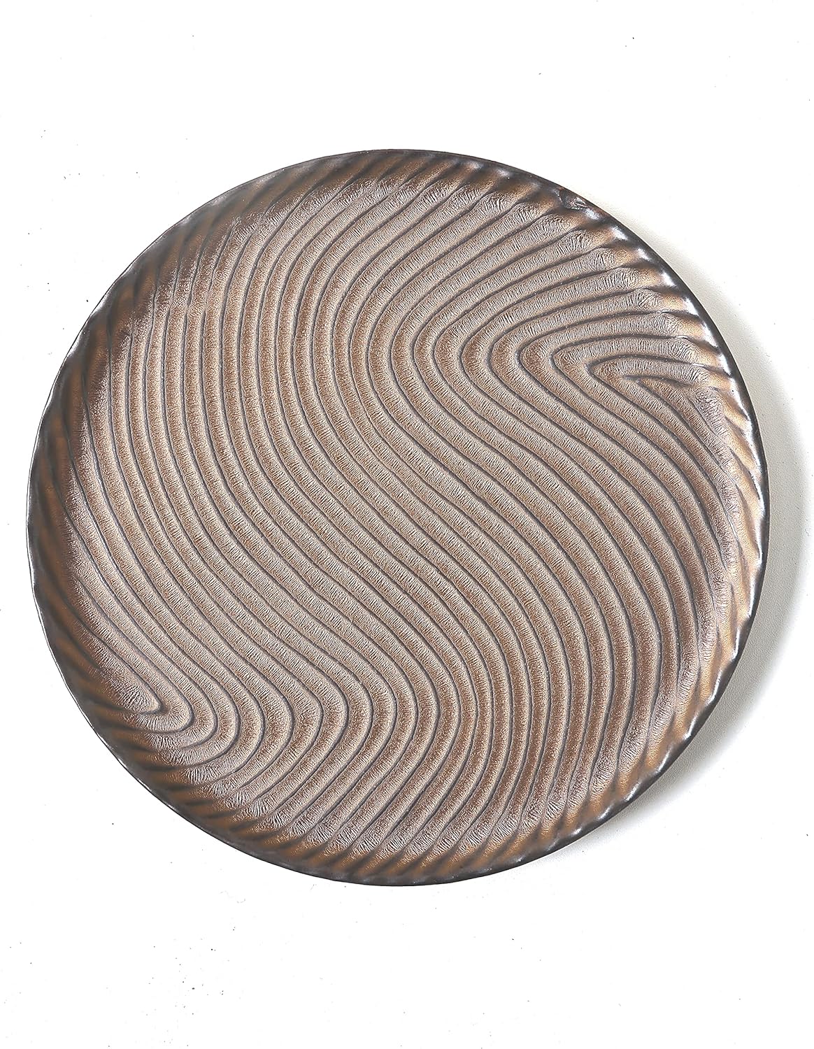 Vanity Tray, Candle Tray, Bathroom Tray, Countertop Tray, Perfume Holder Organizer, Decorative Tray for Dresser, Table, Bathroom Countertop, Home décor, Round, Brown, 8"×8"