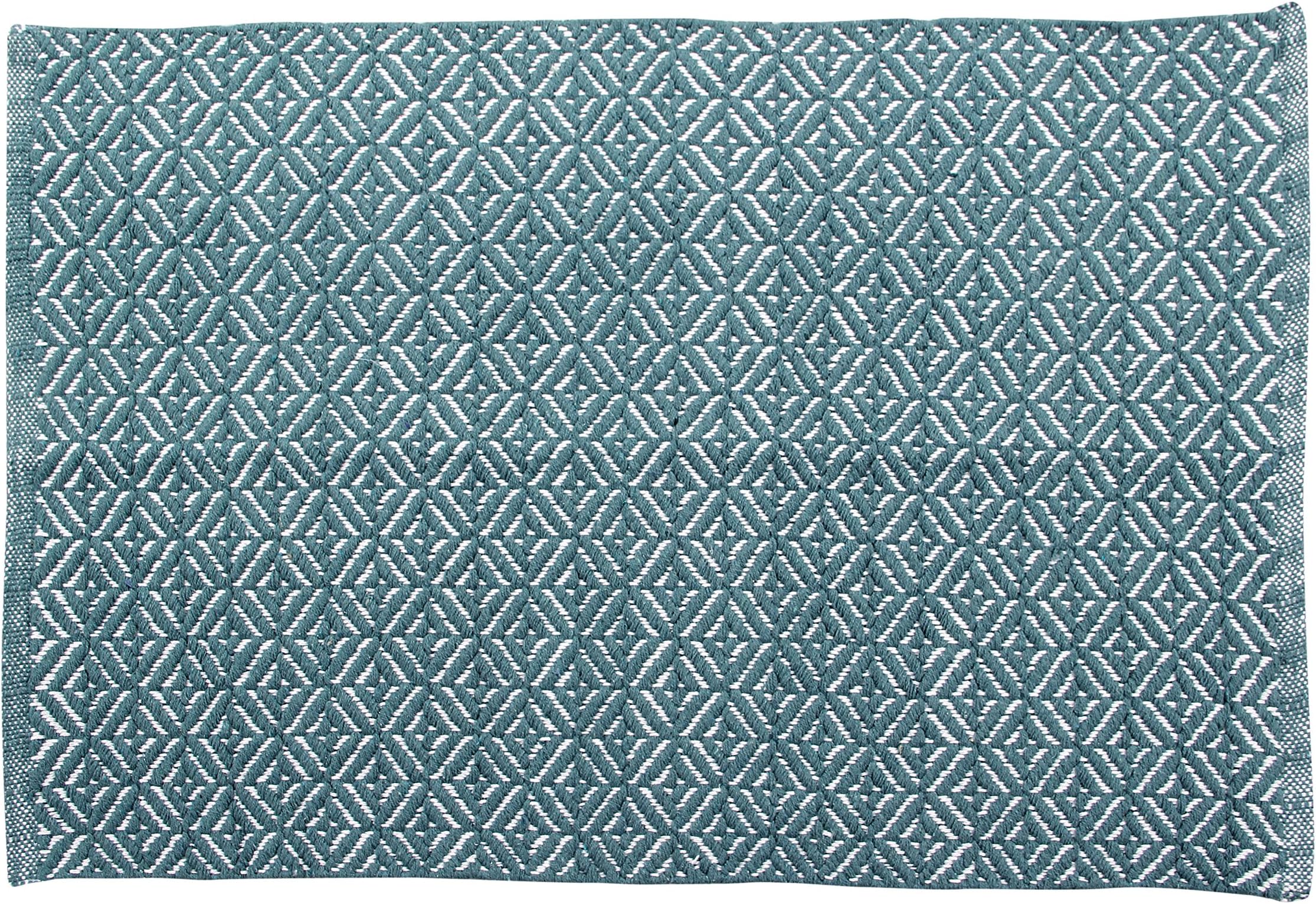 100% Cotton Rug- Reversible Machine Washable Area Rug Flatweave Handwoven Scatter Rug Diamond Rug, Floor Rug For Bedroom, Living Room, Kitchen, 2" x 3" Green/Teal- By Everything RUGS