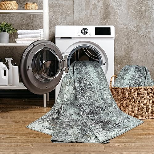 Miniatura 4 de GLN Rugs Contemporary Collection - Alfombra moderna, lavable a máquina, contemporánea, antideslizante, abstracto, para sala de estar, dormitorio,