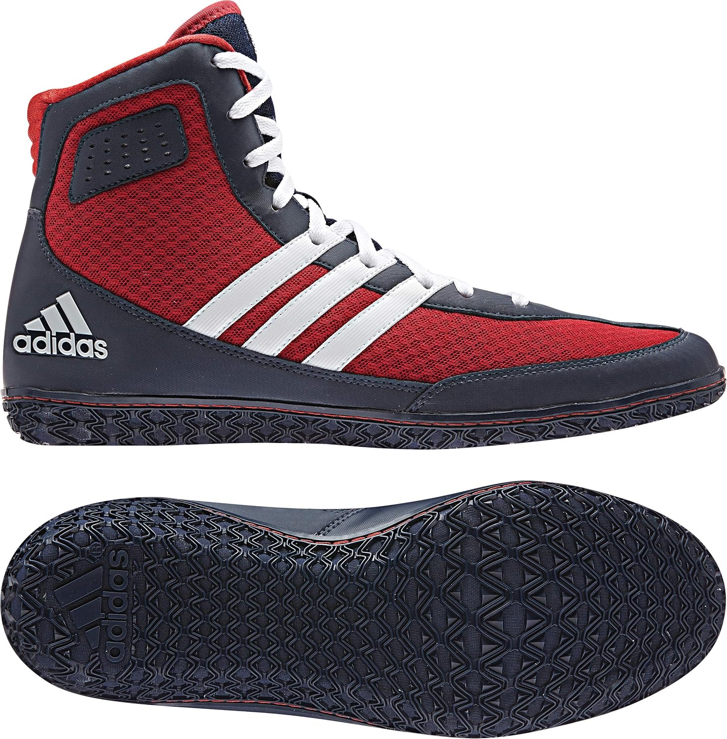 adidas Mat Wizard 3 Wrestling Shoes - Navy/White/Red 15 Red/White/Navy
