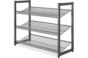 Whitmor 3-Tier Steel Mesh Shoe Rack: Optimize Space and Declutter
