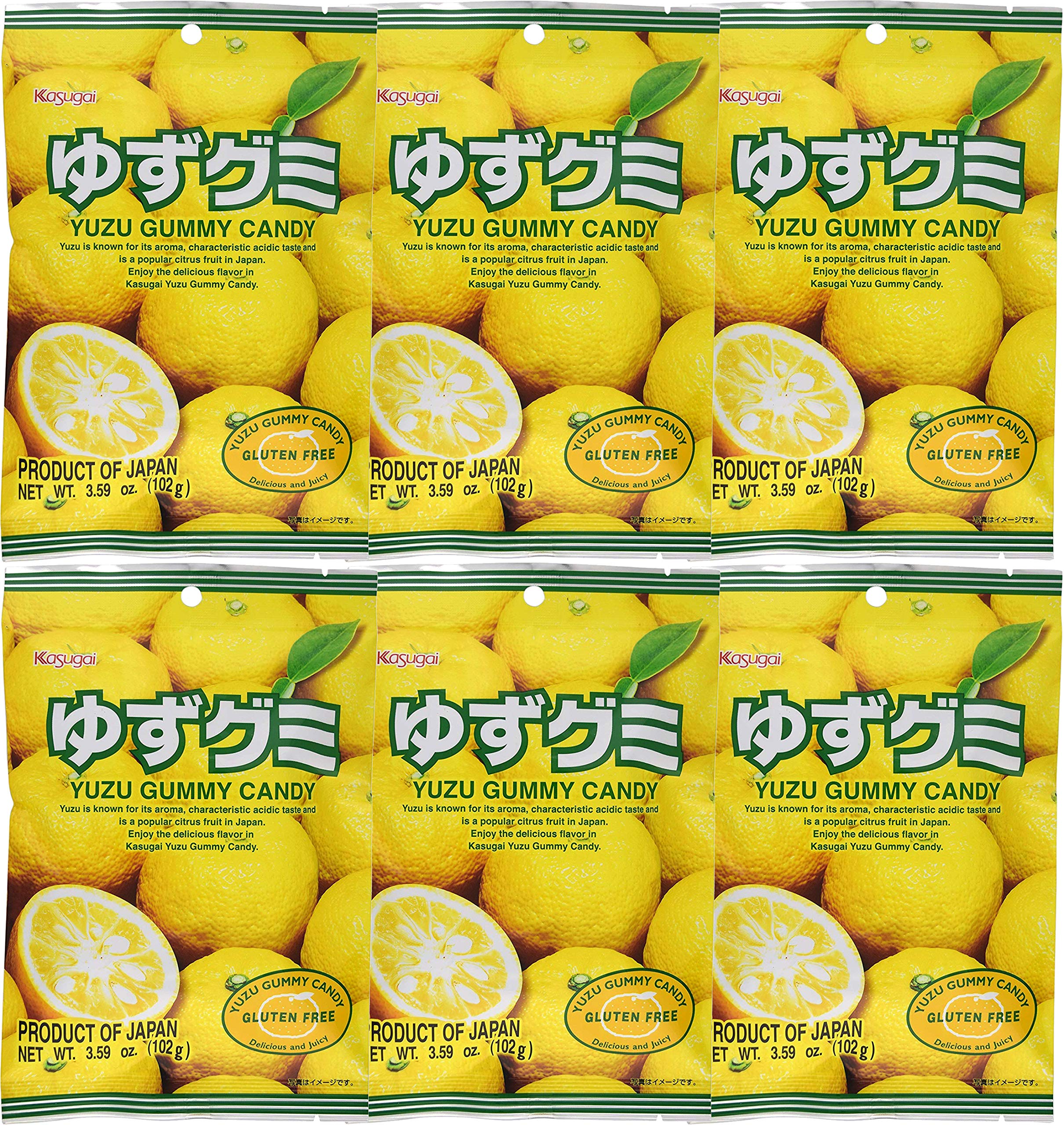 Kasugai Yuzu Gummy Candy 3.59oz (6 Pack)