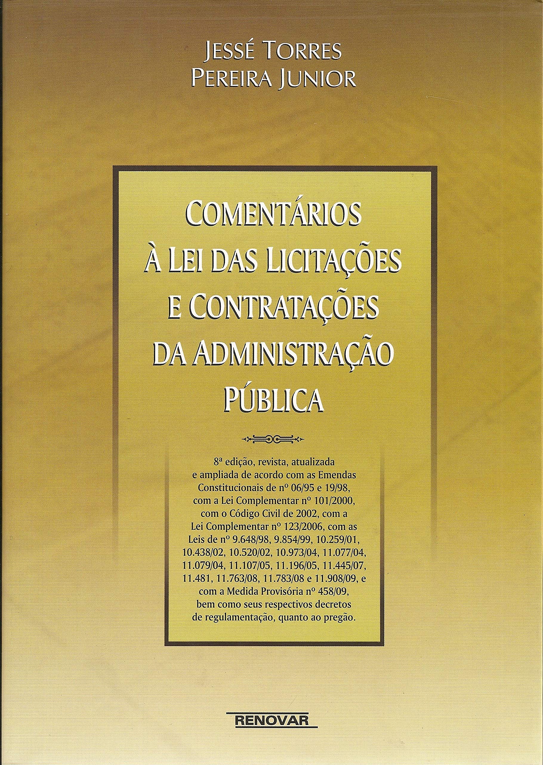 Capa de Comentários à lei das Licitações e Contratações da Administração Pública