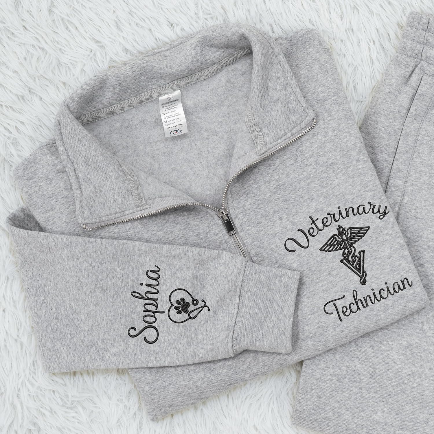 Personalized Embroidered Vet Tech Sweatshirt, Custom Veterinary Technician Shirt Hoodie, Gifts for RVT - Image 3