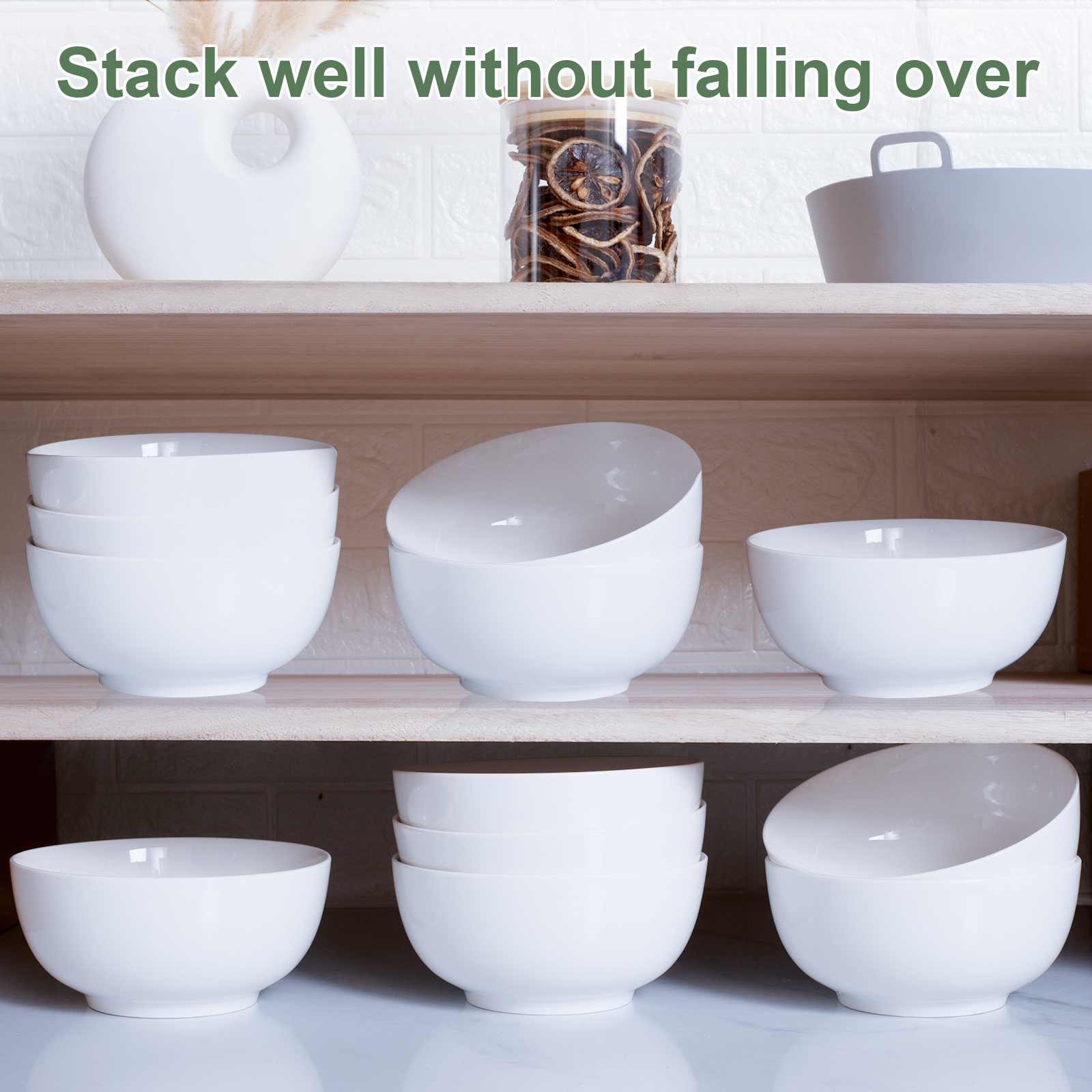 Amazon.com | AntoKueh White Soup Bowls 6 in, 26Oz round
