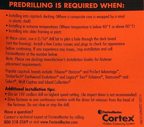 Miniatura 6 de FastenMaster Cortex 2-12 Sistema de fijación para Decking Trex - 100 pies lineales - Trex Select Sillín