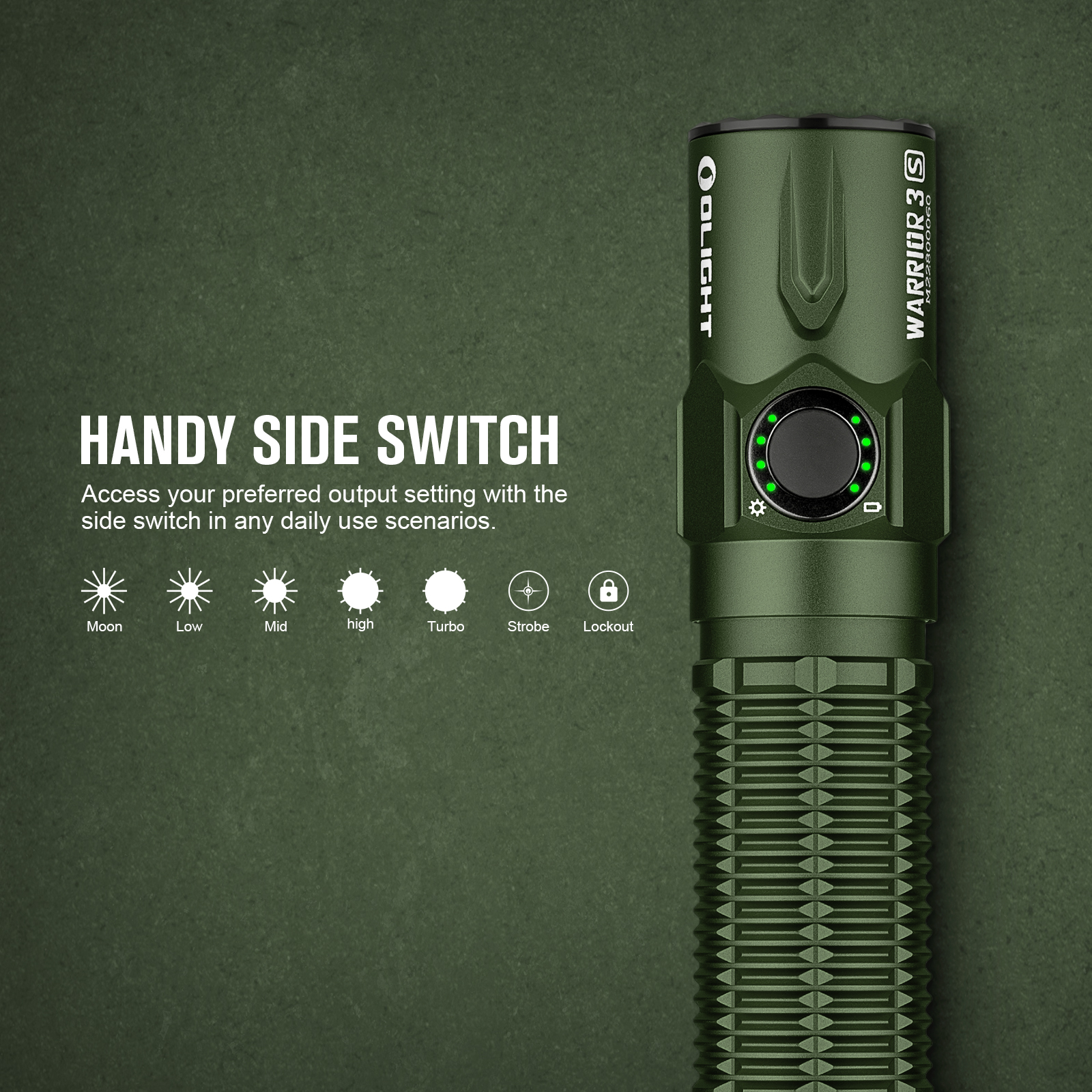 オーライト　WARRIOR3 S OLIGHT Warrior 3S 2300 Lumens Rechargeable Tactical Flashlight